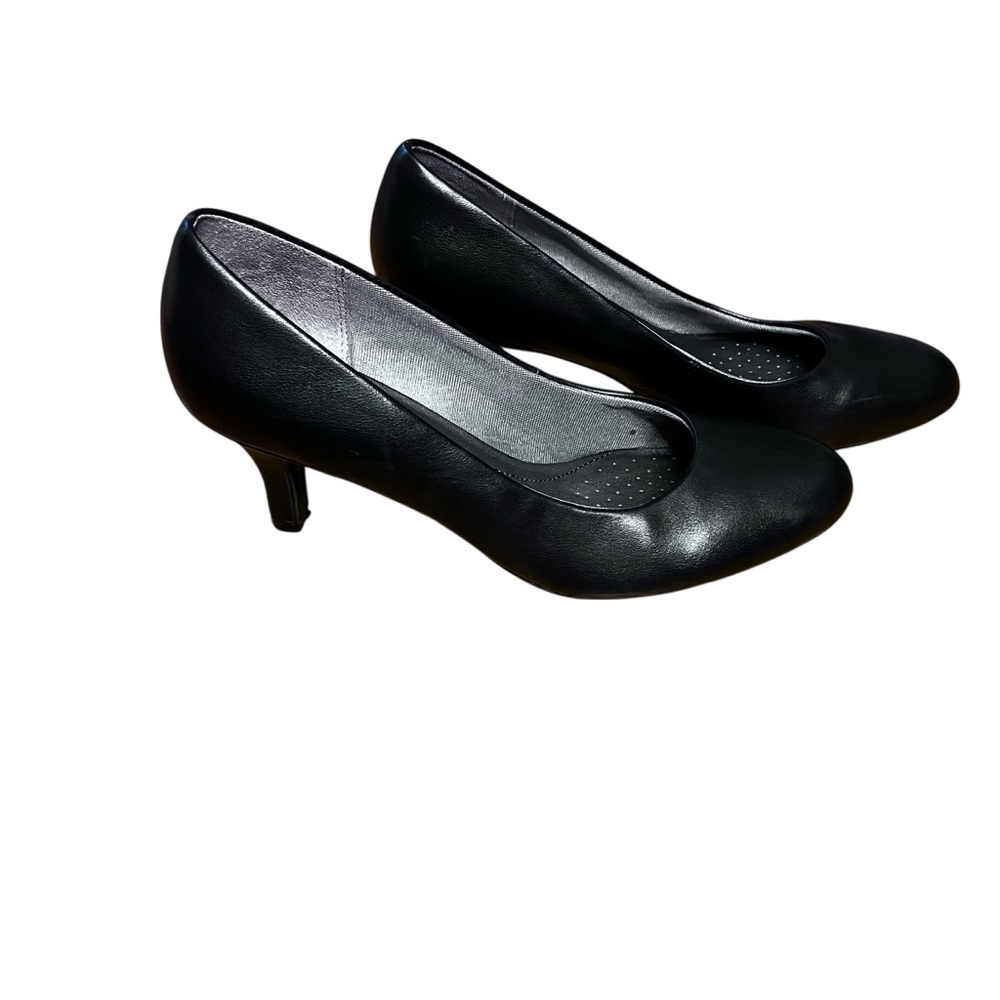 LIFE STRIDE Soft System Parigi Black Faux Leather Classic Work Pump 11M - Picture 2 of 8